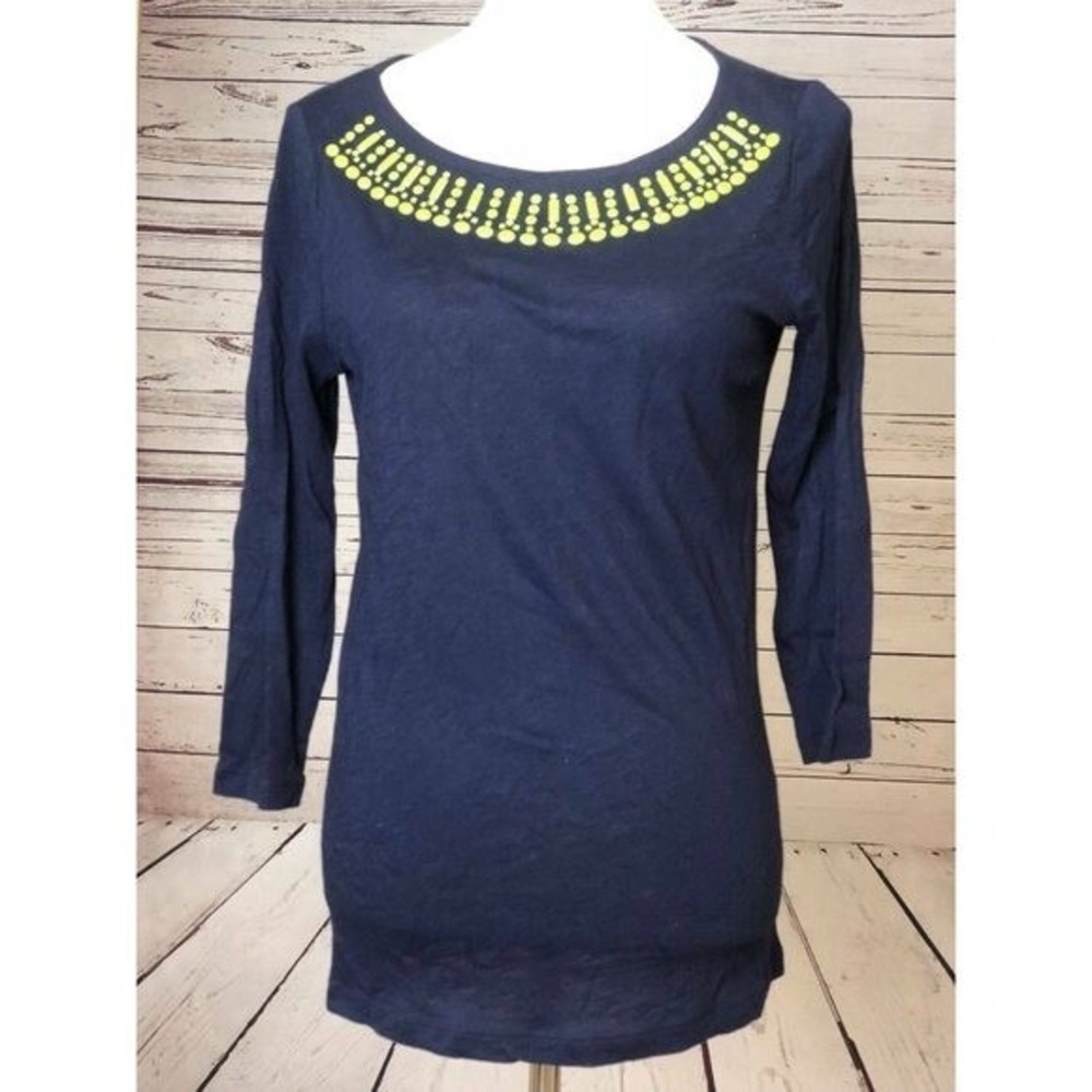 Gap Tunic Top shirt size XS Extra Small Navy blue Y2K Embellished 90s NWT